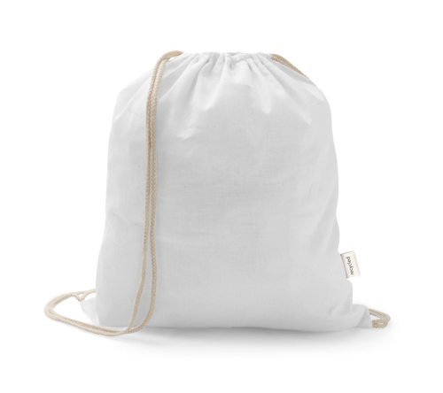 Sacola tipo mochila Saco em 70% algodão reciclado e 30% poliéster reciclado (140 g/m²) sem tingimento