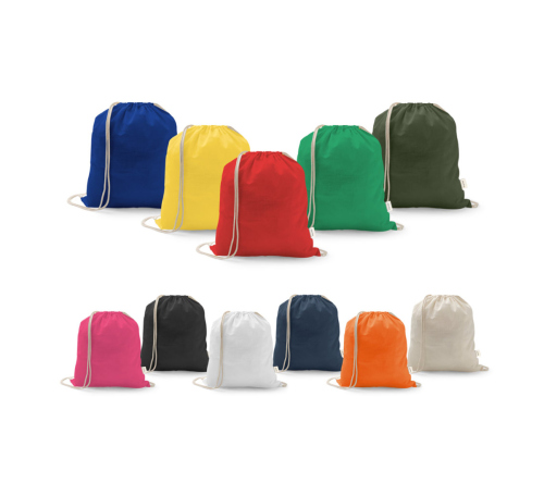 Sacola tipo mochila Saco em 70% algodão reciclado e 30% poliéster reciclado (140 g/m²) sem tingimento
