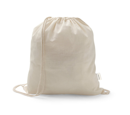 Sacola tipo mochila Saco em 70% algodão reciclado e 30% poliéster reciclado (140 g/m²) sem tingimento