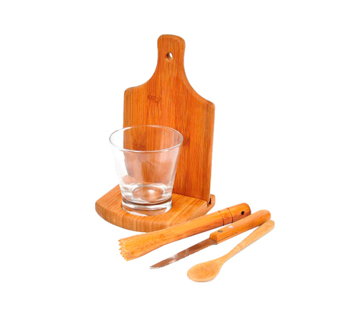 Kit para Caipirinha em Bambu Ibiza - 0,35 L - 6 Pçs