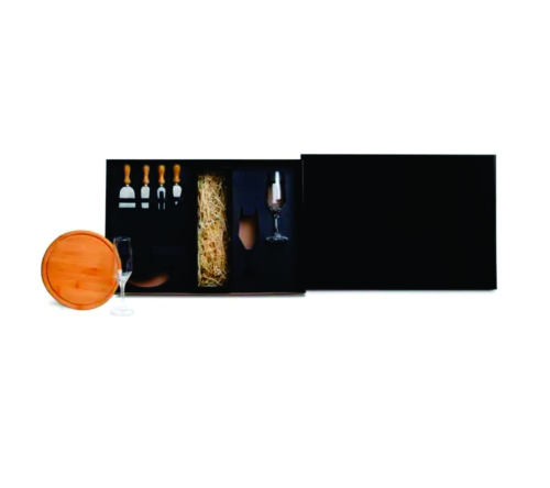 Kit Queijo e Champagne C/ Espaço P/ Garrafa - 7 Pçs