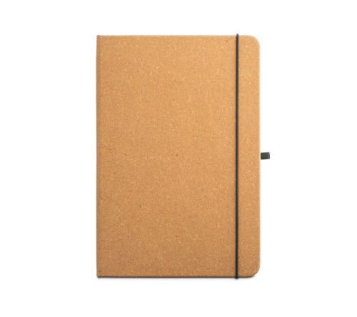 Bloco caderno capa dura em couro reciclado 96 folhas pautadas 140 x 210