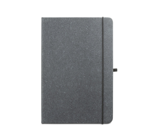 Bloco caderno capa dura em couro reciclado 96 folhas pautadas 140 x 210