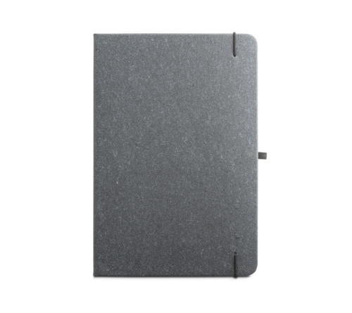 Bloco caderno capa dura em couro reciclado 96 folhas pautadas 140 x 210