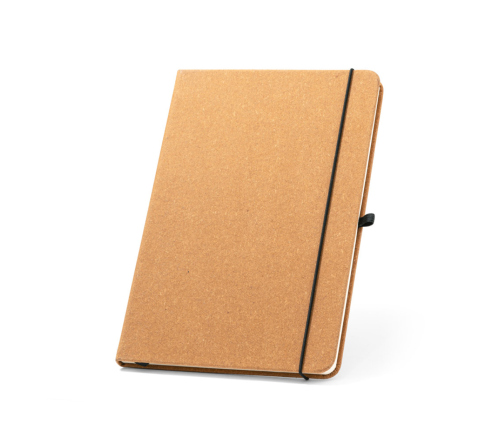 Bloco caderno capa dura em couro reciclado 96 folhas pautadas 140 x 210