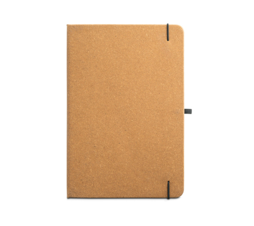 Bloco caderno capa dura em couro reciclado 96 folhas pautadas 140 x 210