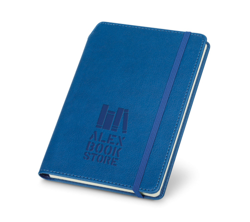 Blco caderno A5 em c.sintético ,96 folhas pautadas. 140 x 210 mm