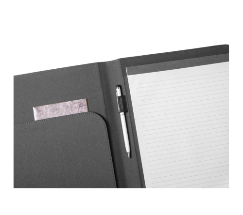 Pasta A4 em poliéster 100% reciclado 300D com caderno com 40 páginas pautadas