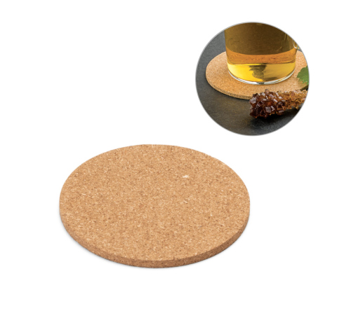 Porta copos redondo em cortiça