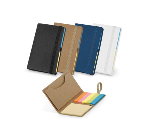 Bloco porta cartões em kraft reciclado com elástico 104 x 65 x 5 mm