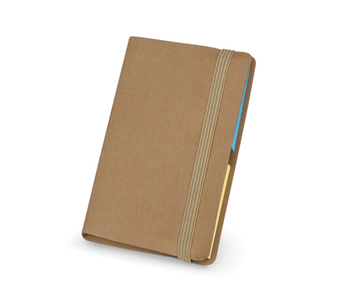 Bloco porta cartões em kraft reciclado com elástico 104 x 65 x 5 mm