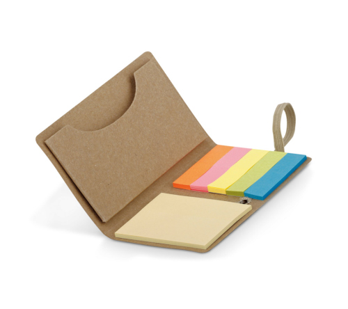 Bloco porta cartões em kraft reciclado com elástico 104 x 65 x 5 mm