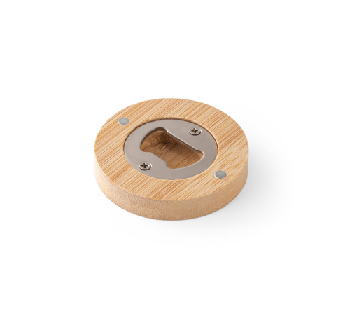 Porta copos em bambu com abridor e parte magnética