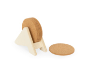 Cozinha e afins Porta copos personalizado Porta copos em madeira com 6 bases para copos em cortiça