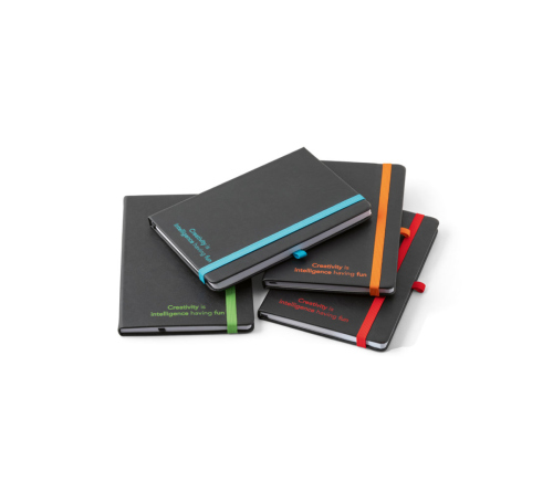 Bloco caderno A5 em PU 80 folhas pautadas, 140 x 210 mm