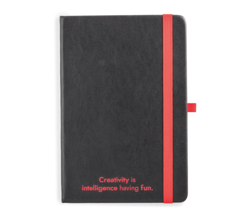 Bloco caderno A5 em PU 80 folhas pautadas, 140 x 210 mm