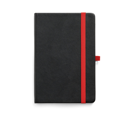 Bloco caderno A5 em PU 80 folhas pautadas, 140 x 210 mm