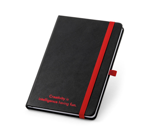 Bloco caderno A5 em PU 80 folhas pautadas, 140 x 210 mm