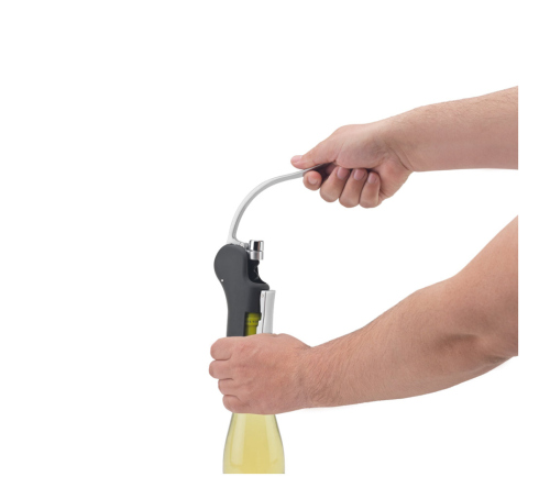 Saca-rolhas em plástico ABS e zinco com alavanca automática para abertura fácil