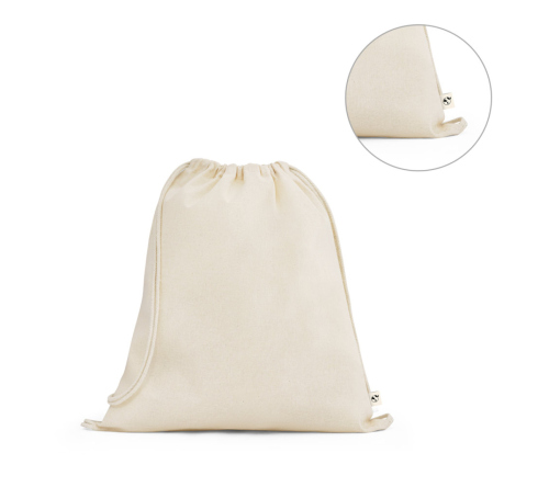 Sacola tipo mochila 100% algodão orgânico (140 g/m²)
