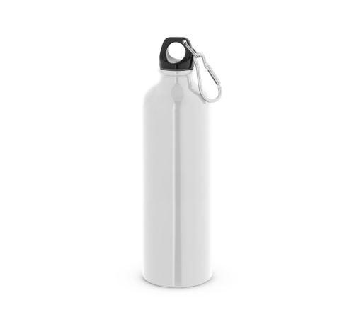 Garrafa Squeeze esportiva em aço inox de parede simples com mosquetão 820 mL
