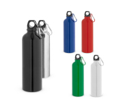   Garrafa Squeeze esportiva em aço inox de parede simples com mosquetão 820 mL