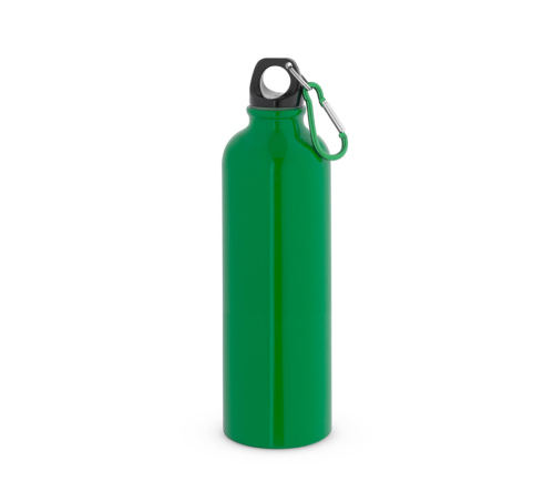 Garrafa Squeeze esportiva em aço inox de parede simples com mosquetão 820 mL