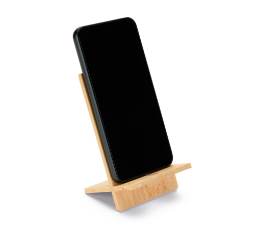 Suporte para celular em bambu, desmontável em duas partes
