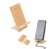   Suporte para celular em bambu, desmontável em duas partes