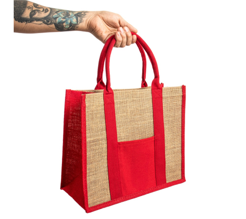Sacola de juta com Linho 30x36x12cm