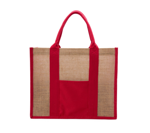 Sacola de juta com Linho 30x36x12cm