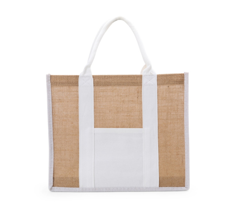 Sacola de juta com Linho 30x36x12cm